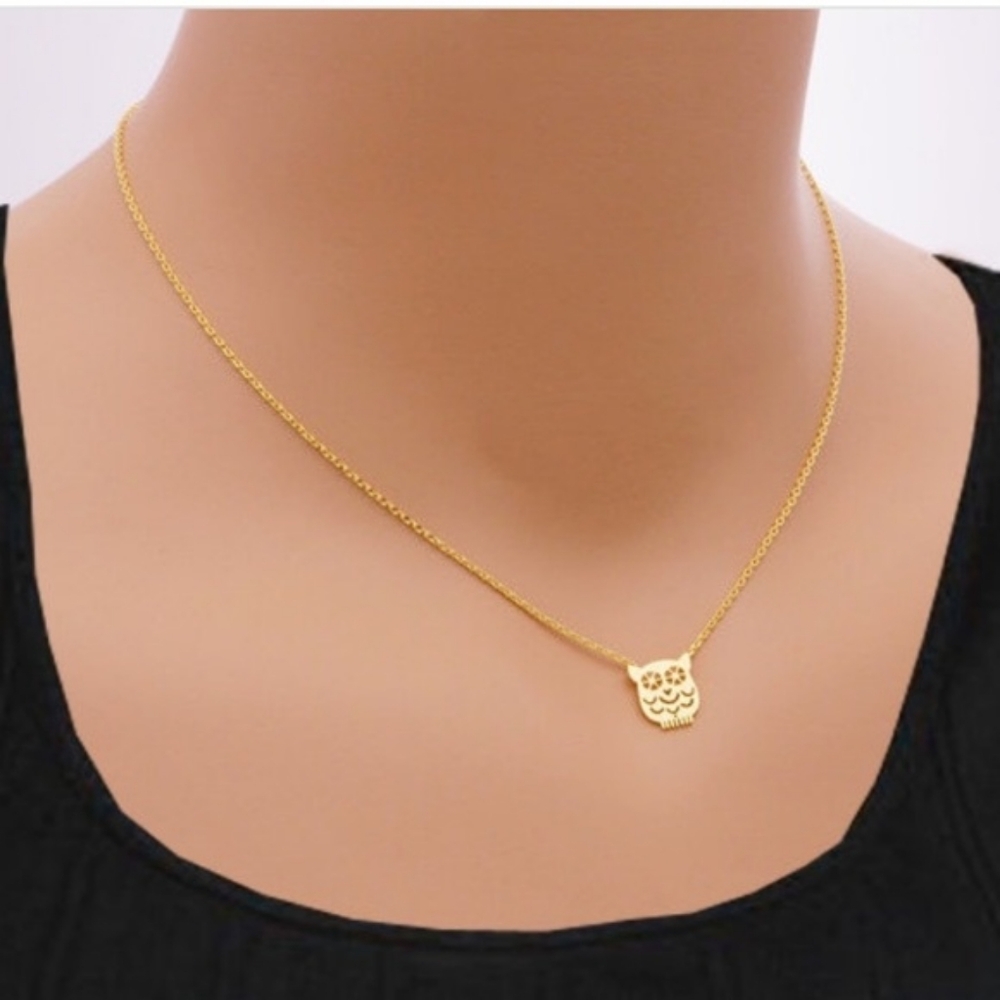 Dainty Gold-Filled 15" Owl Necklace